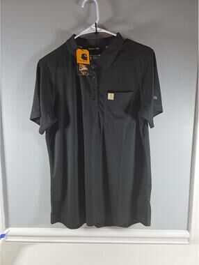 Carhartt Women's Polo Relaxed Fit Force Black Medium NEW Casual Work